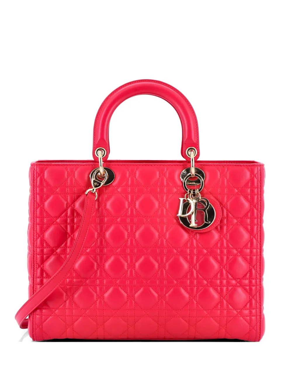 Christian Dior Pre-Owned Lady Dior Bag Cannage Quilt Lambskin Large tote bag - Rosa