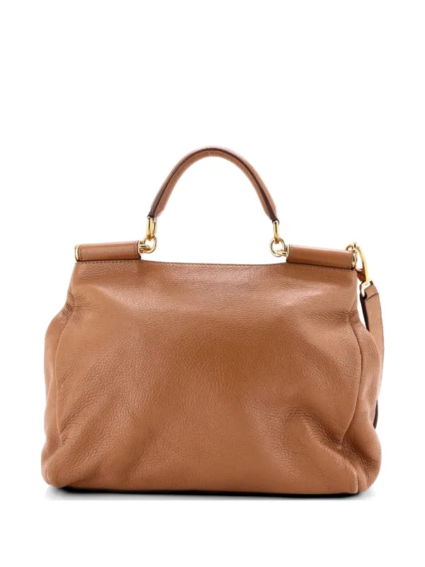 DOLCE&GABBANA レザー ショルダーバッグ ブラウン ドルガバブラウン 