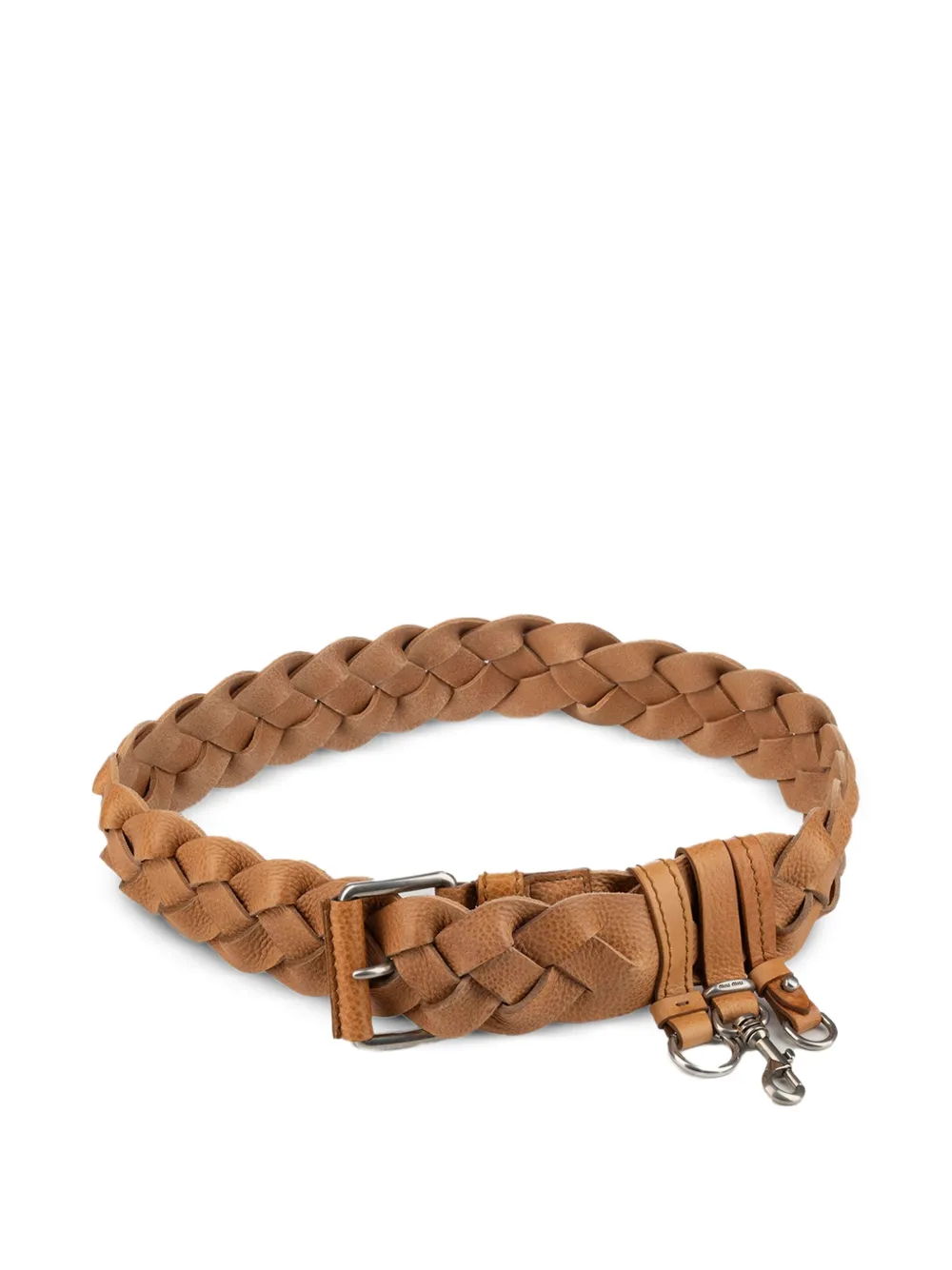 Miu Miu braided leather belt - Toni neutri