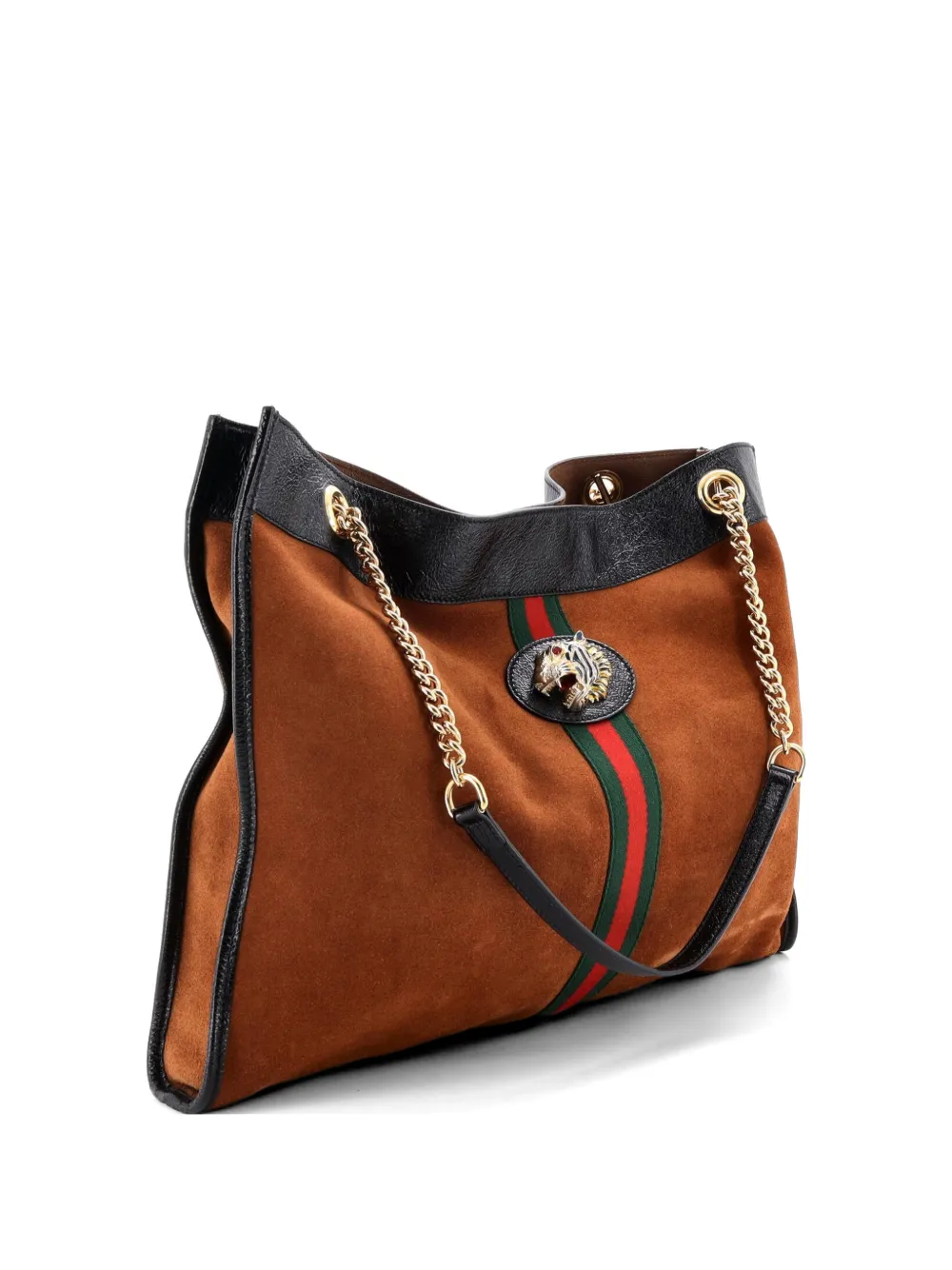 Gucci Pre-Owned Rajah Chain Suede Large tote bag - Braun