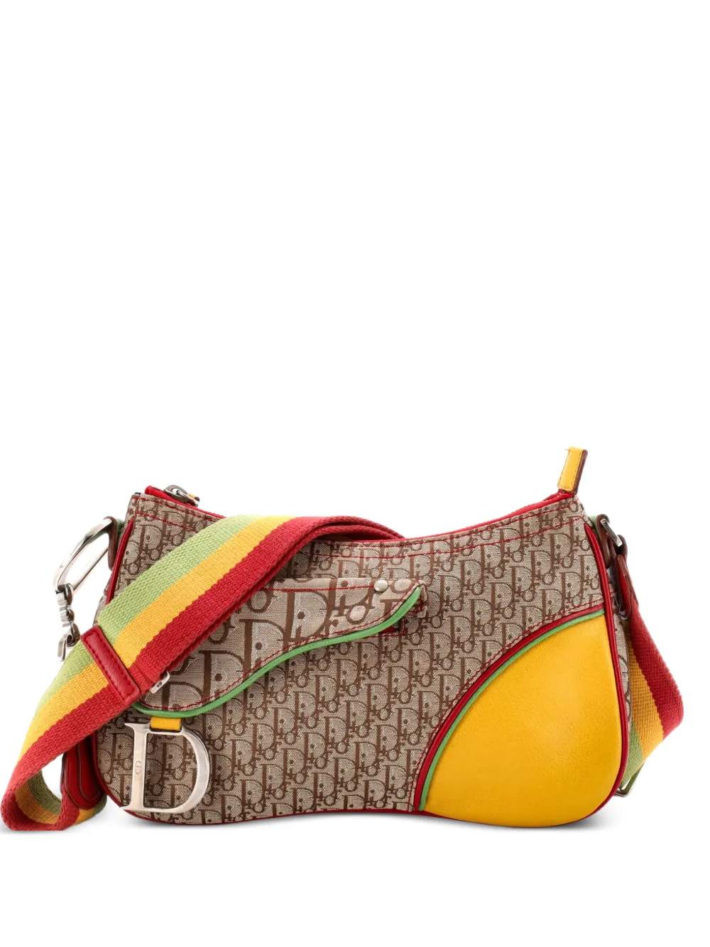 Christian Dior Pre-Owned Borsa a tracolla Rasta Saddle media - Marrone
