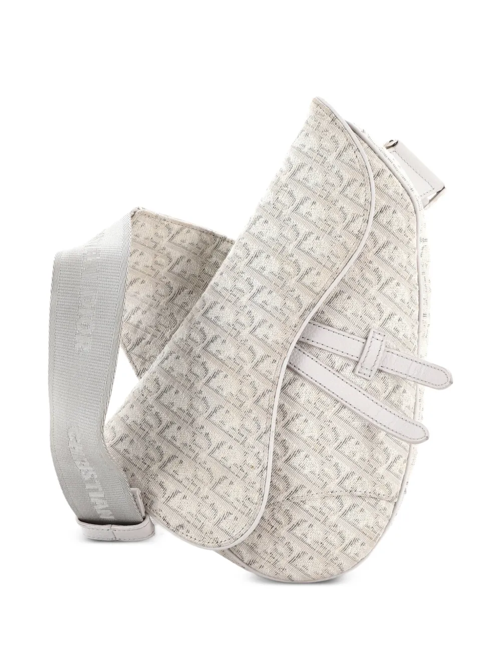 Christian Dior Pre-Owned Saddle Oblique Jacquard crossbody bag - Nude