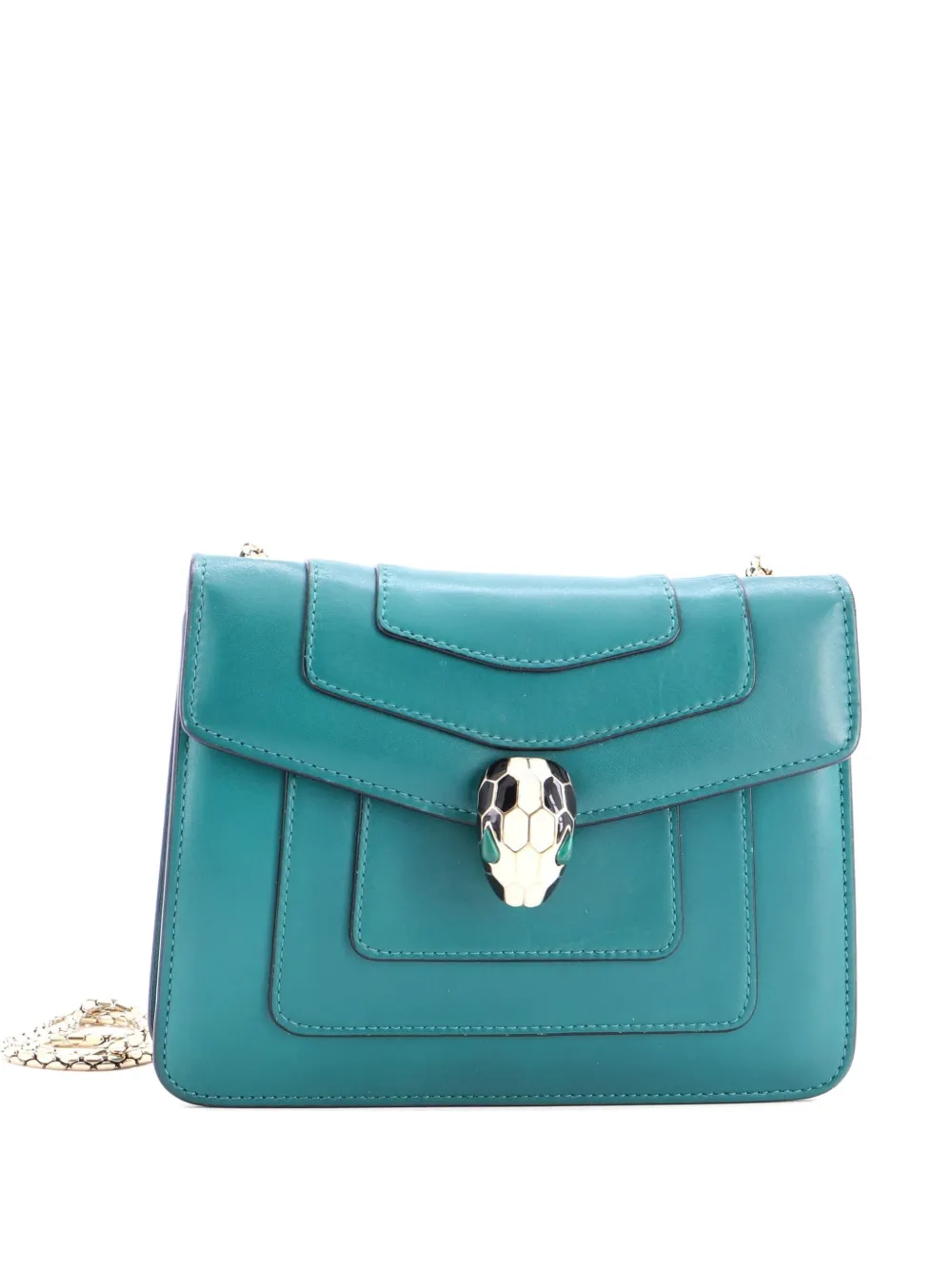 Bvlgari Pre-Owned Serpenti Forever Square Shoulder Bag Leather Small crossbody bag - Verde