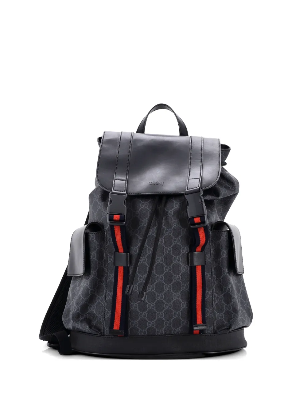 Gucci Pre-Owned Double Pocket Buckle GG Coated Canvas Large backpack - Black