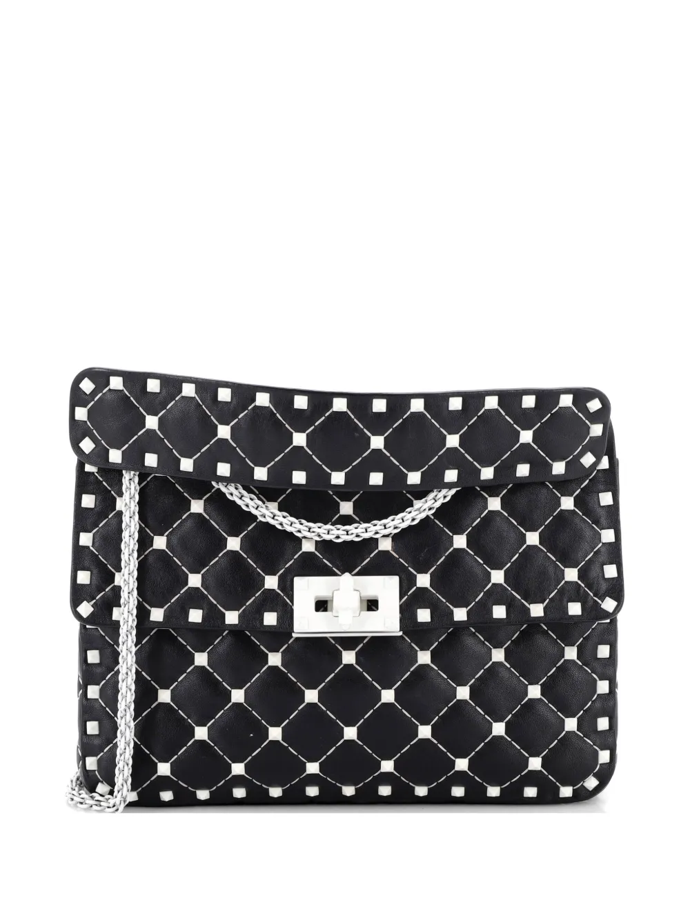 Valentino Garavani Pre-Owned Free Rockstud Spike Flap Bag Quilted Leather Medium shoulder bag - Nero