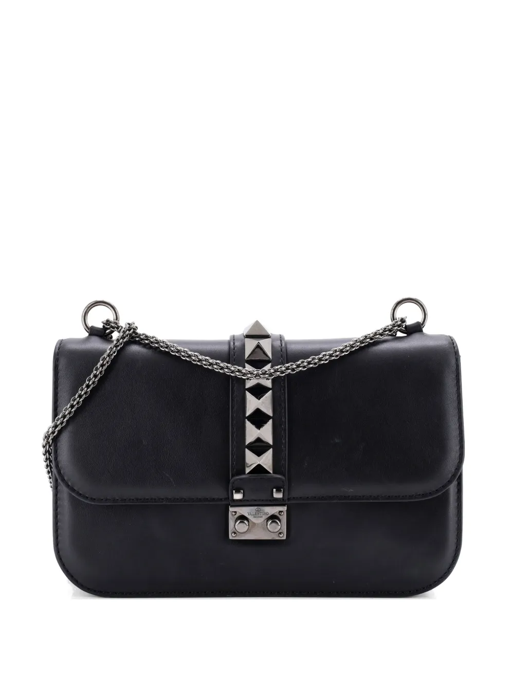 Valentino Garavani Pre-Owned Glam Lock Leather Medium shoulder bag - Nero