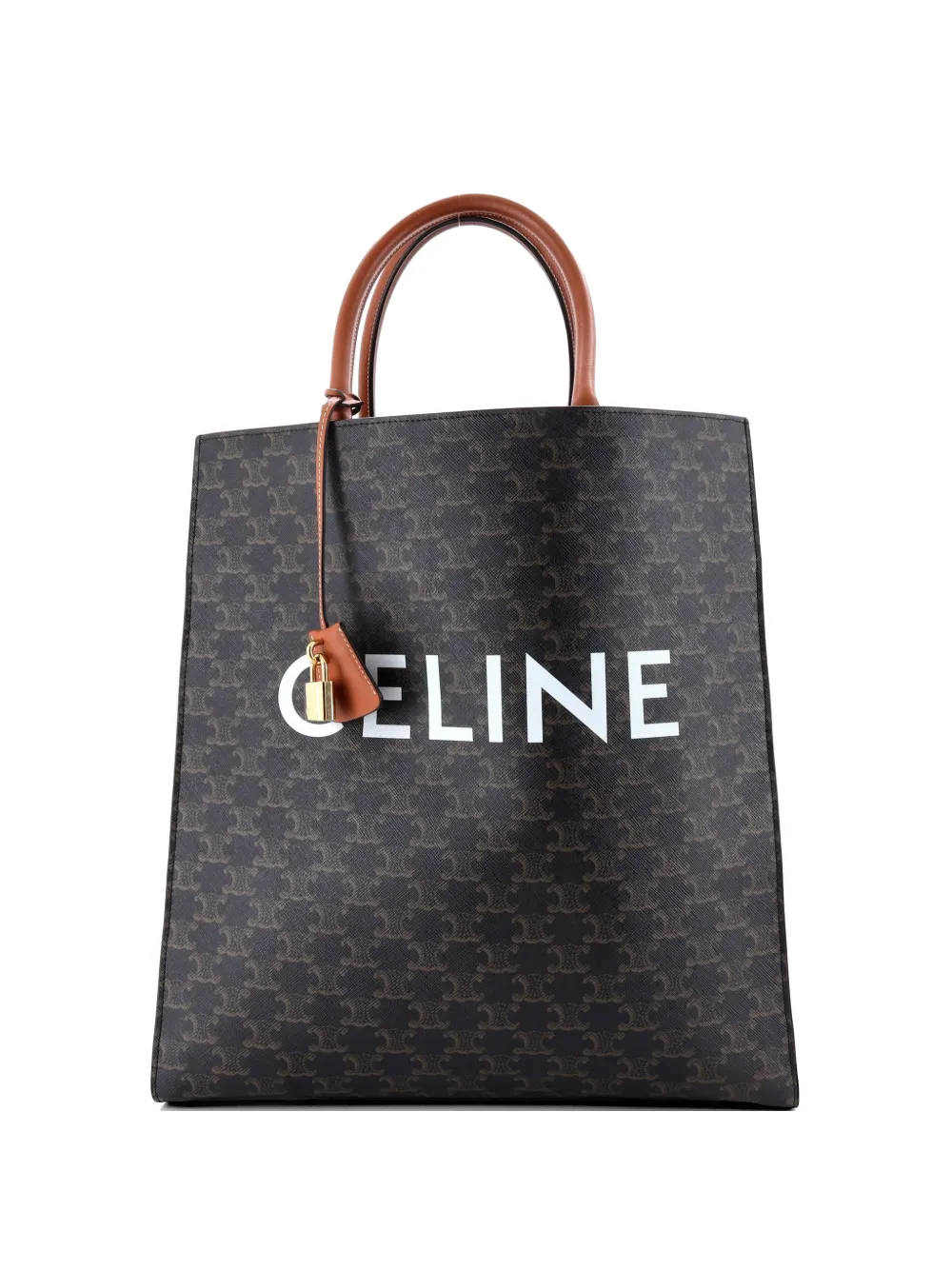 Celine Pre-Owned Vertical Cabas Triomphe Coated Canvas Large tote bag - Marrone