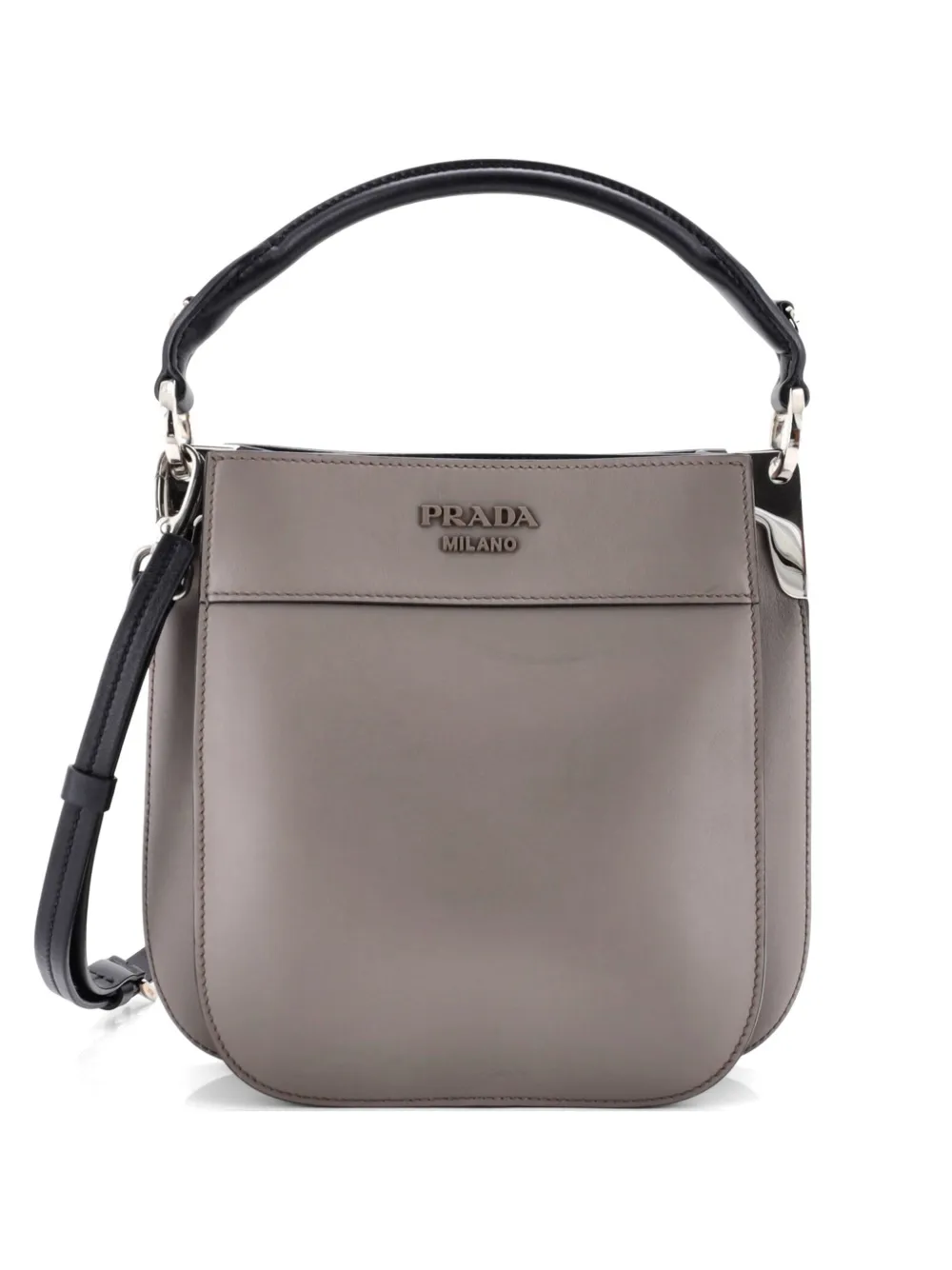 Prada Pre-Owned Margit Hobo Leather Small crossbody bag - Nero