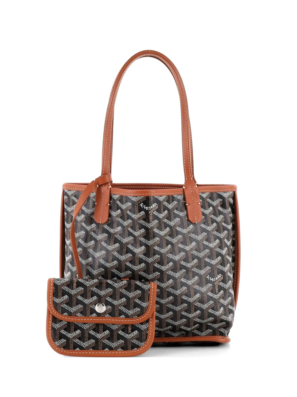 Goyard Pre-Owned Anjou Reversible Tote Coated Canvas Mini satchel - Black