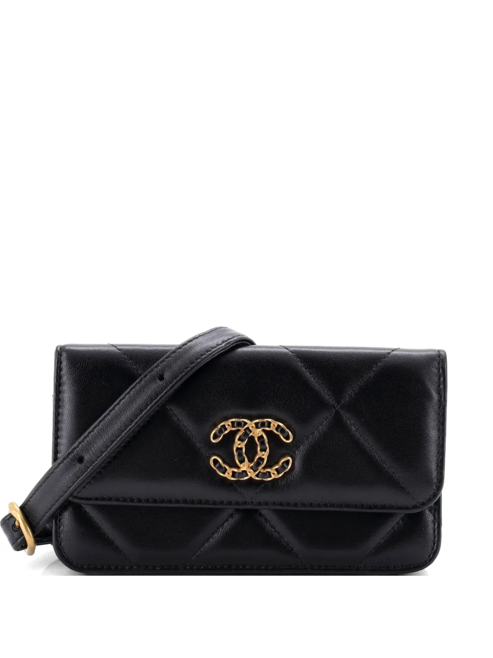 CHANEL Pre-Owned 19 Phone Holder Bag Quilted Lambskin belt bag - Schwarz