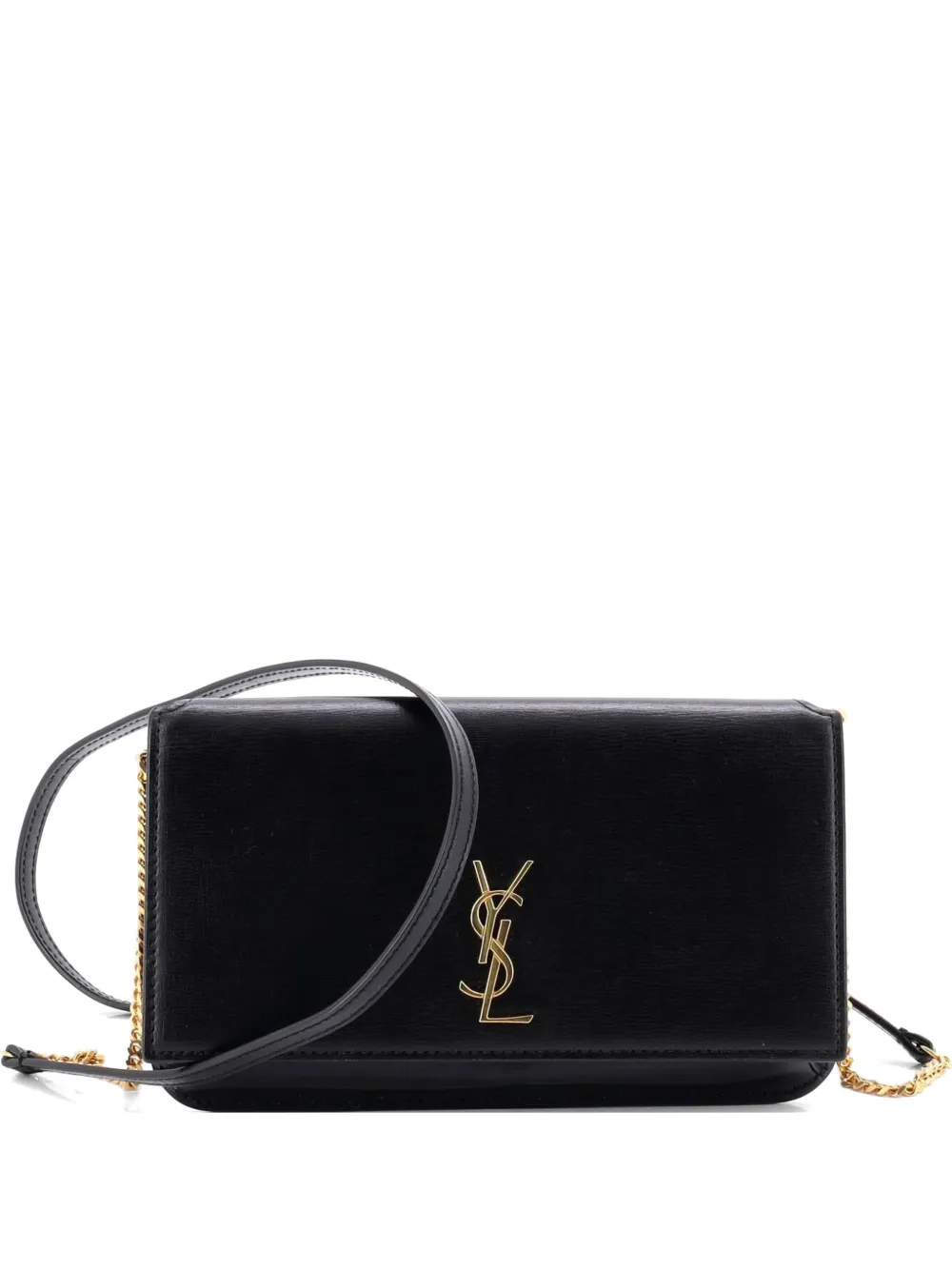 Saint Laurent Pre-Owned Classic Monogram Phone Holder Shoulder Bag Leather crossbody bag - Nero