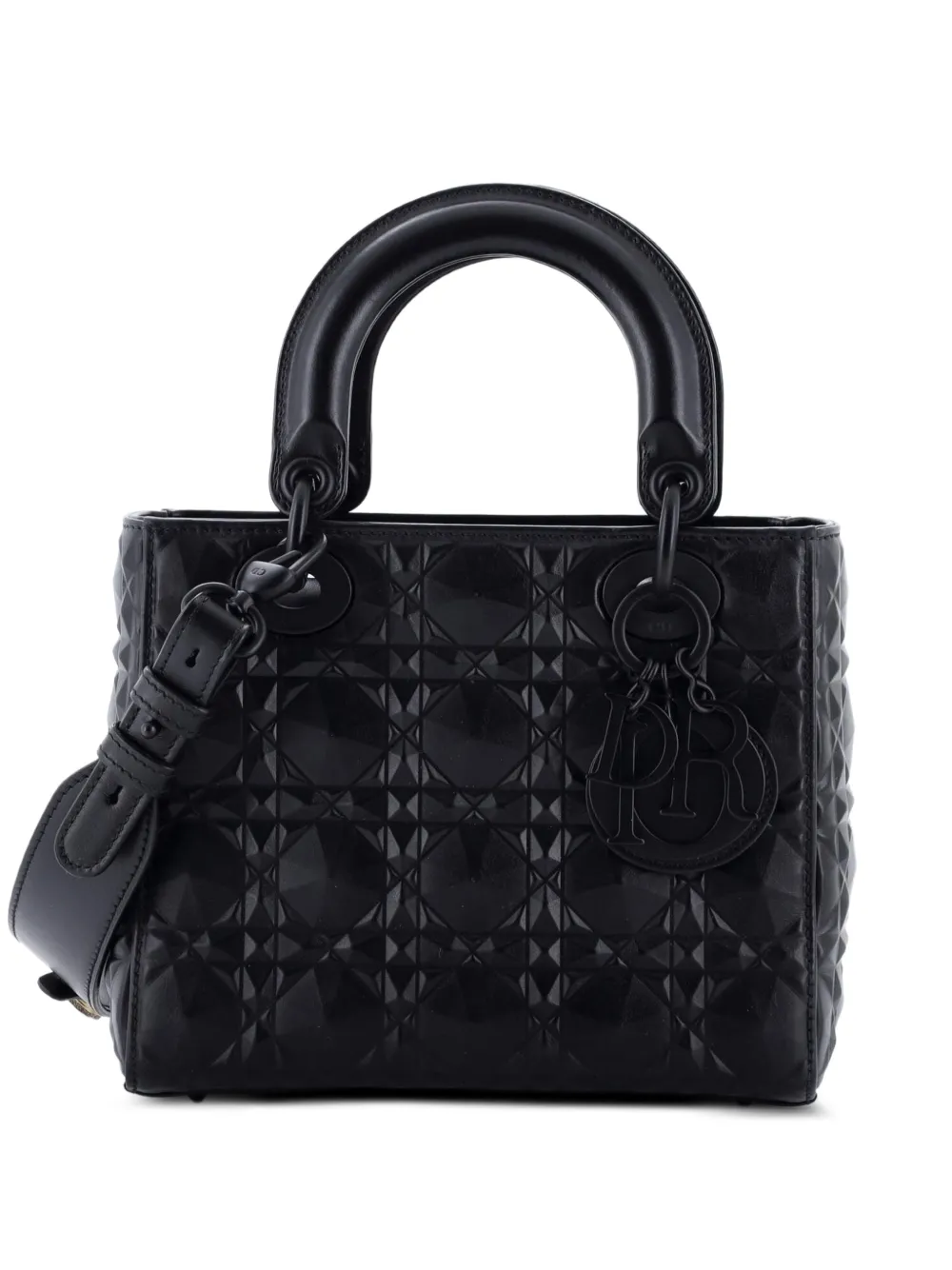 Christian Dior Pre-Owned My ABCDior Lady Dior Bag Diamond Motif Cannage Calfskin Small shoulder bag - Nero