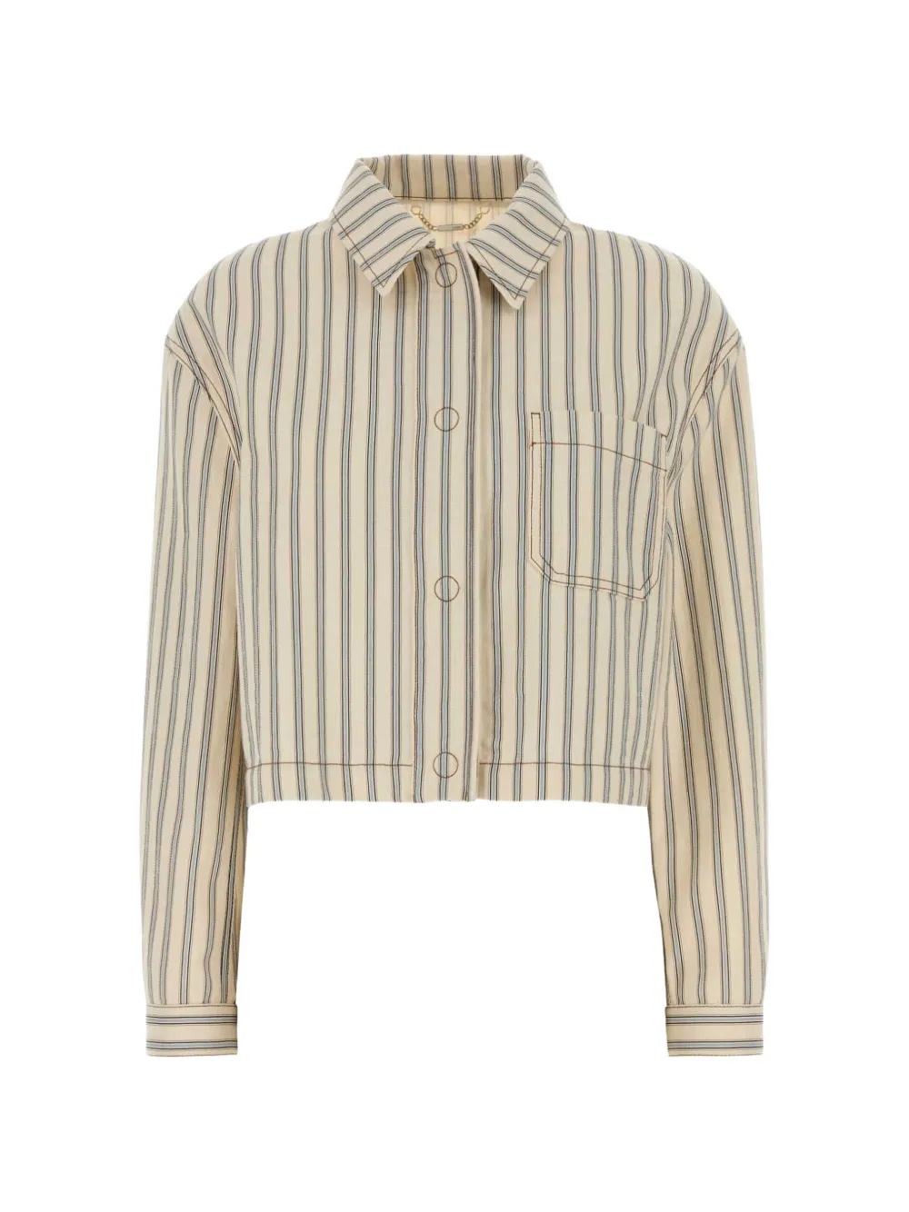 FENDI FF striped denim jacket - Nude