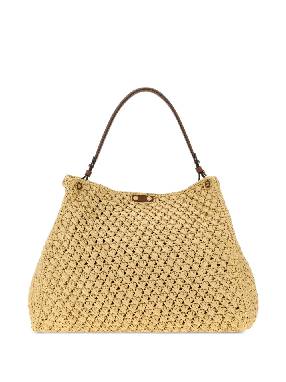 FENDI Way geweven schoudertas Beige