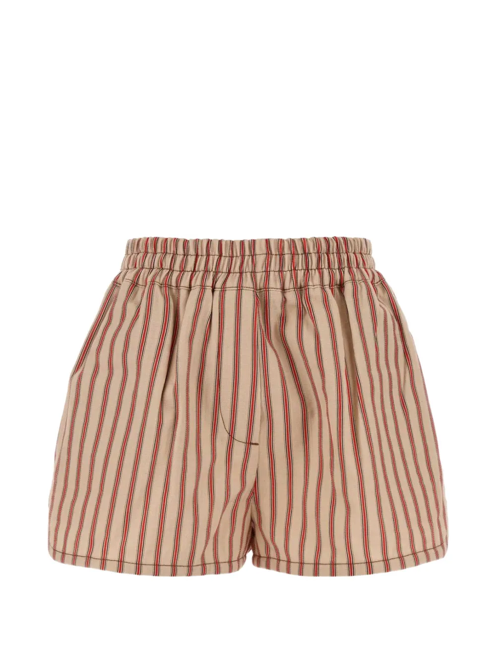FENDI striped logo-patch shorts - Toni neutri