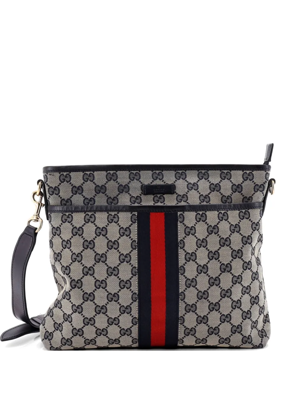 Gucci Pre-Owned Front Pocket Web Messenger GG Canvas Small crossbody bag - Blu