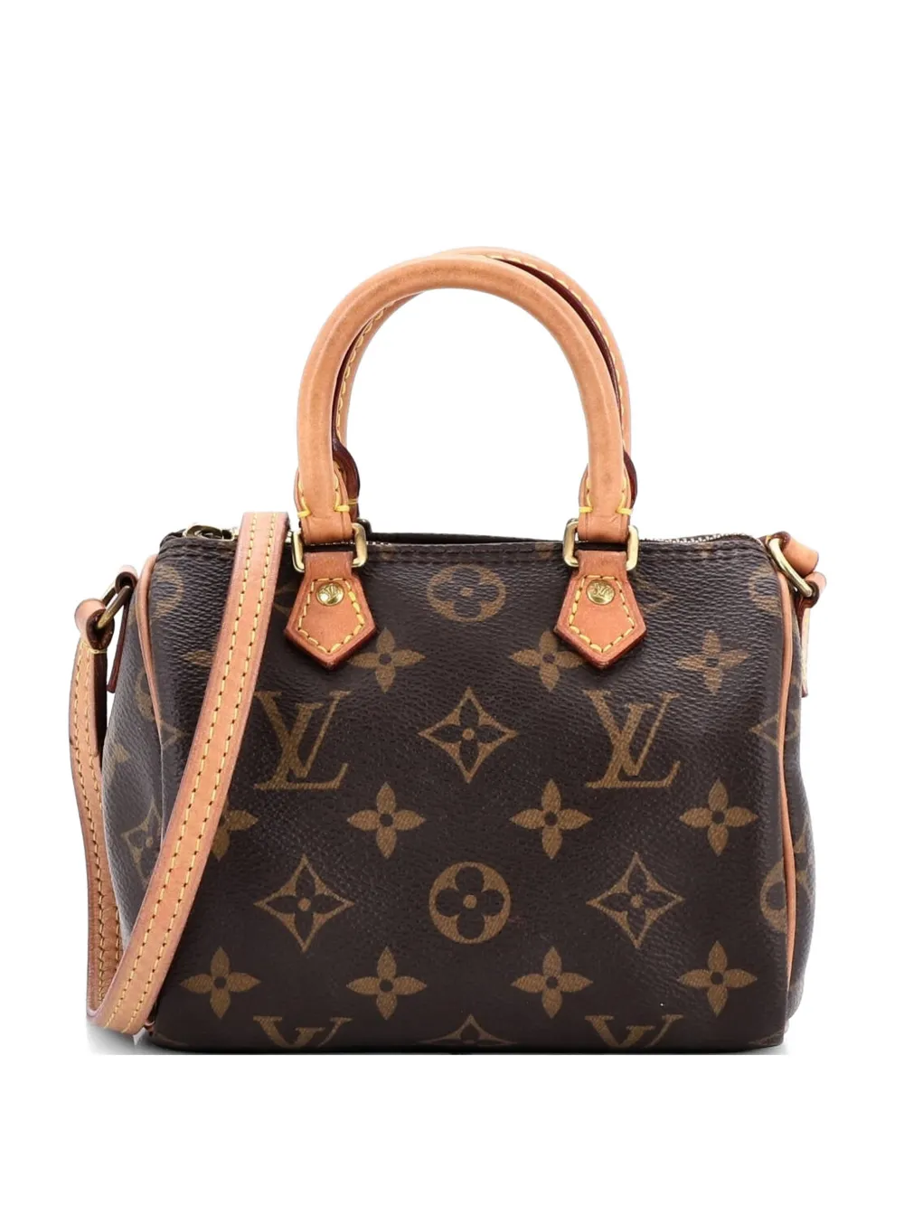 Louis Vuitton Pre-Owned Speedy Bandouliere Bag Monogram Canvas Nano crossbody bag - Marrone