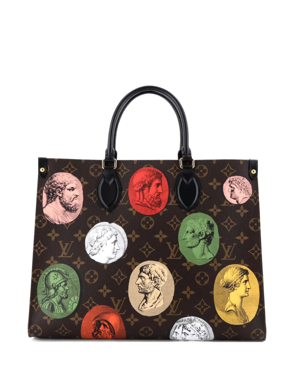 Louis Vuitton Pre-Owned OnTheGo Limited Edition Fornasetti Cameo Monogram Canvas MM tote bag - Marrone