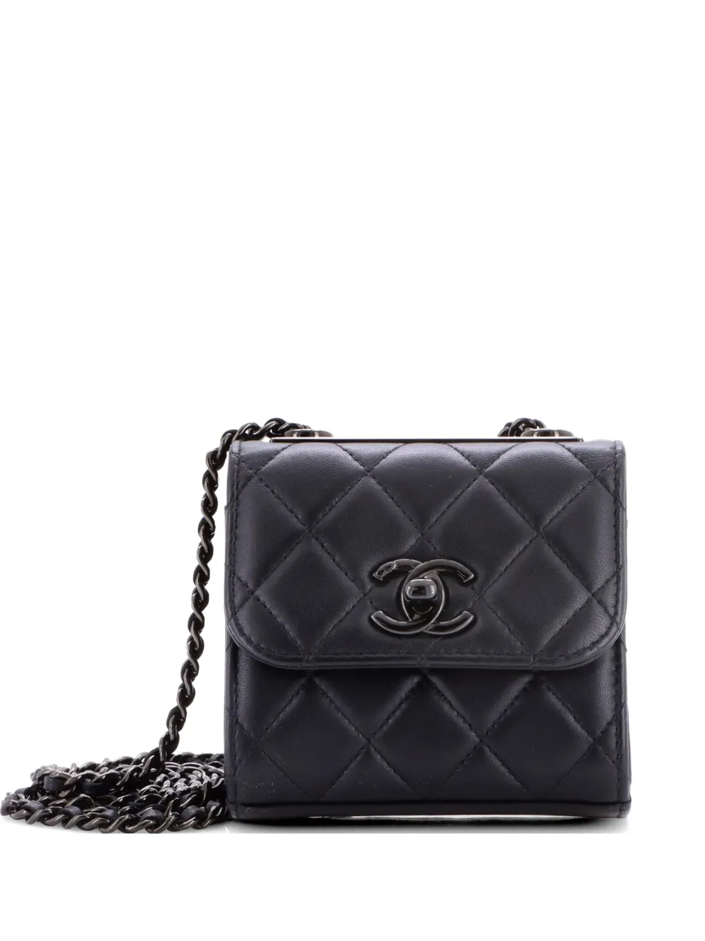 CHANEL Pre-Owned So Black Trendy CC Clutch with Chain Quilted Lambskin Small shoulder bag - Nero