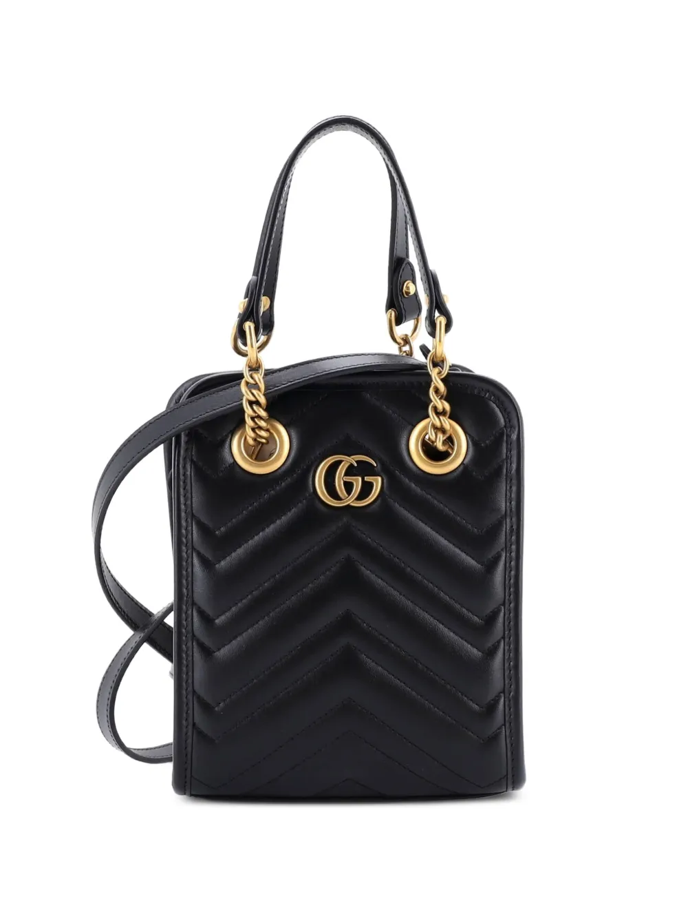 Gucci Pre-Owned GG Marmont Handle Matelasse Leather Mini crossbody bag - Nero