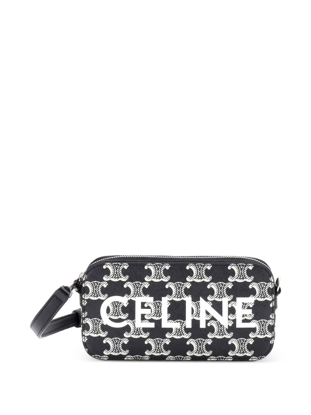 Celine Pre-Owned Horizontal Pouch Crossbody Bag Logo Triomphe Coated Canvas shoulder bag - Schwarz