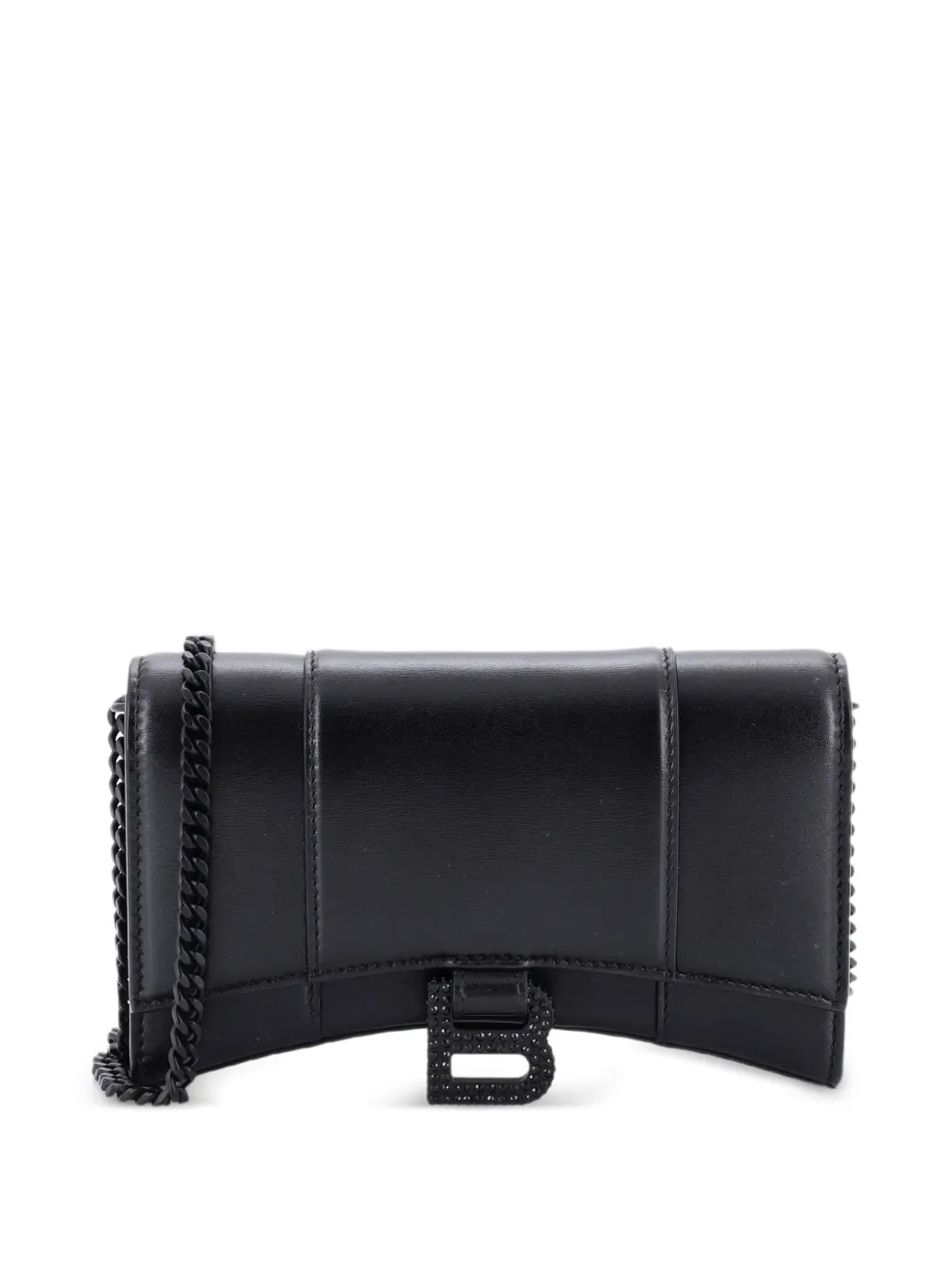 Balenciaga Pre-Owned Hourglass Chain Wallet Leather with Crystal Detail crossbody bag - Nero