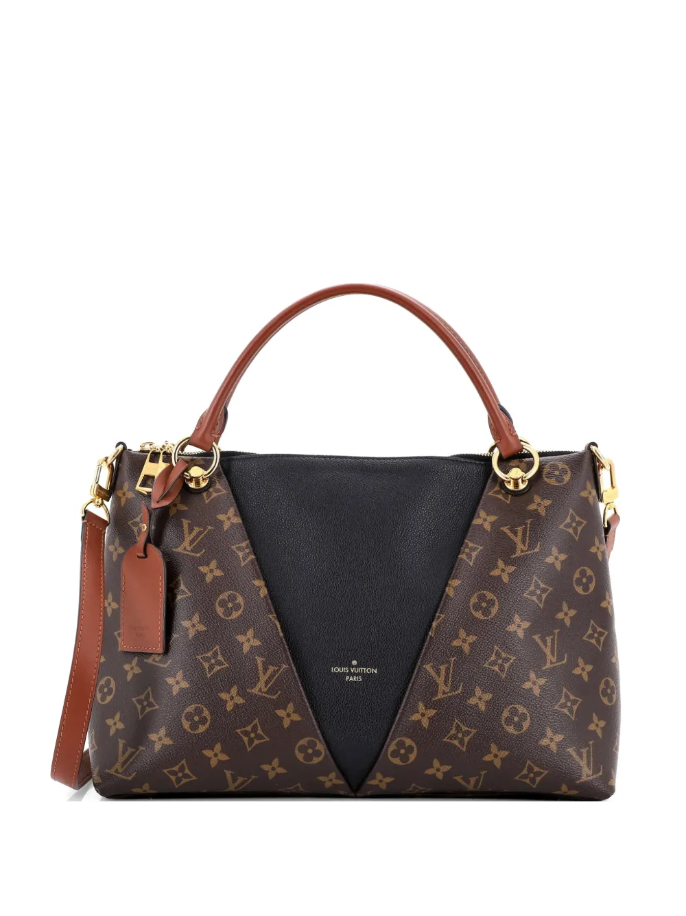 Louis Vuitton Pre-Owned V Tote Monogram Canvas and Leather MM shoulder bag - Schwarz