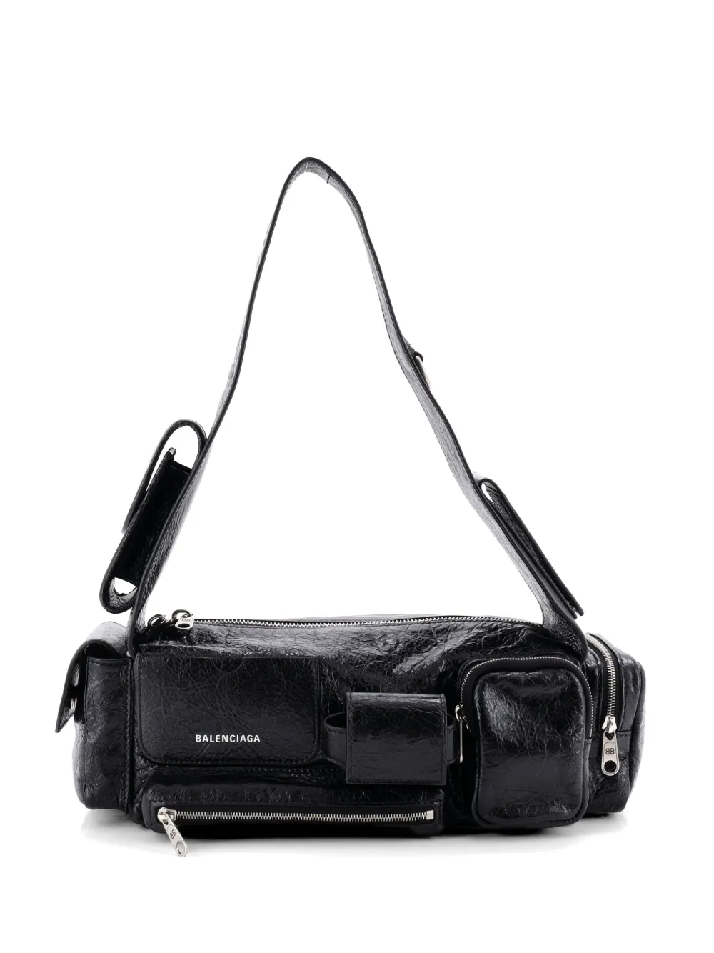 Balenciaga Pre-Owned Superbusy Multi-Pocket Sling Bag Leather Small hobo bag - Nero