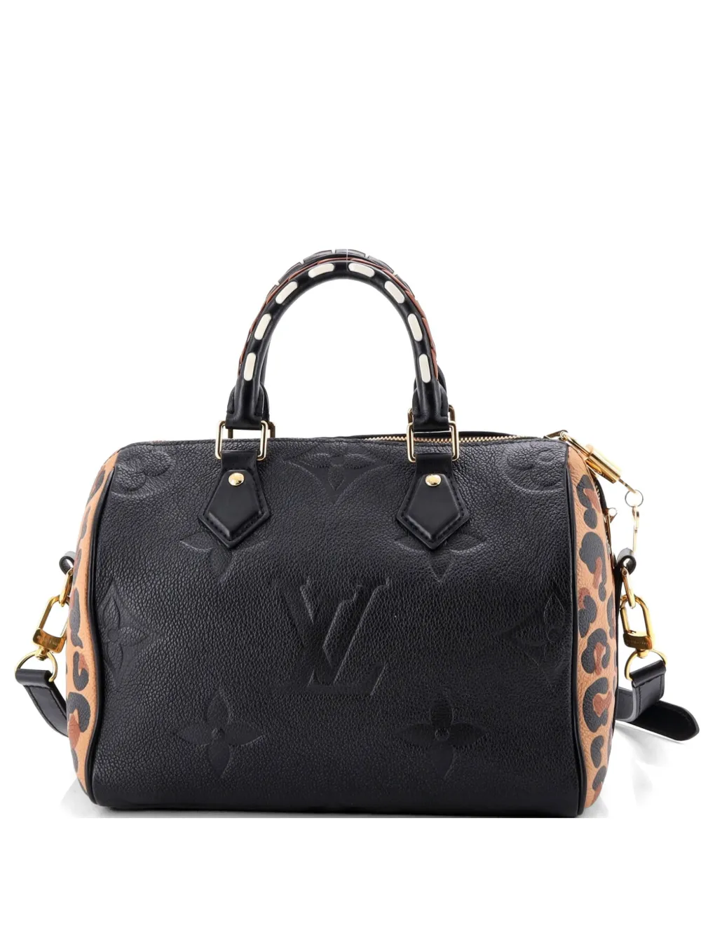 Louis Vuitton Pre-Owned Speedy Bandouliere Bag Wild at Heart Monogram Empreinte Giant 25 satchel - Nero