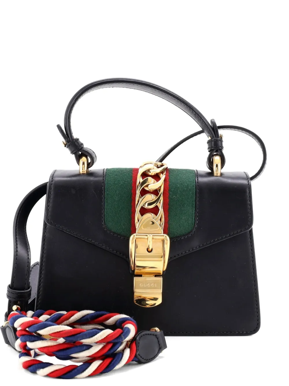 Gucci Pre-Owned Sylvie Top Handle Bag Leather Mini satchel - Nero