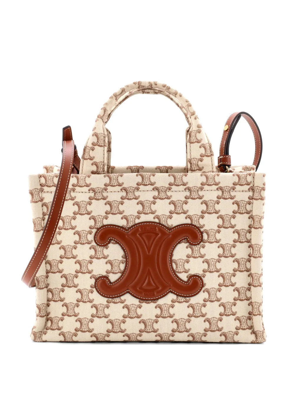 Celine Pre-Owned Cabas Thais Triomphe Printed Canvas Small tote bag - Nude