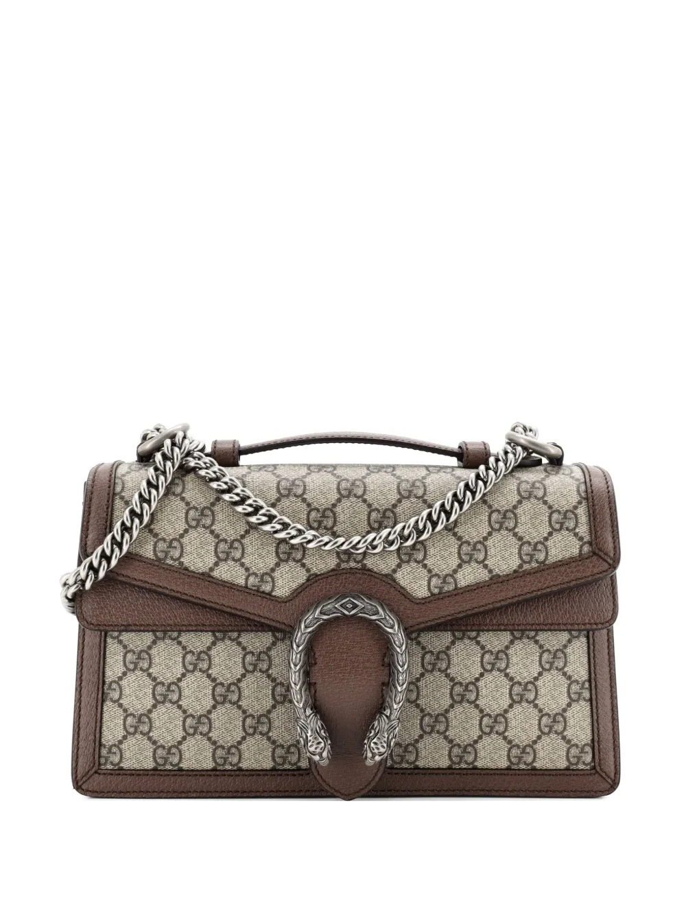 Gucci Pre-Owned Dionysus Top Handle Chain Bag GG Coated Canvas Small satchel - Marrone