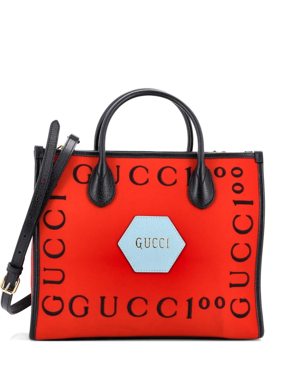 Gucci Pre-Owned 100 Embroidered Felt Small tote bag - Rosso