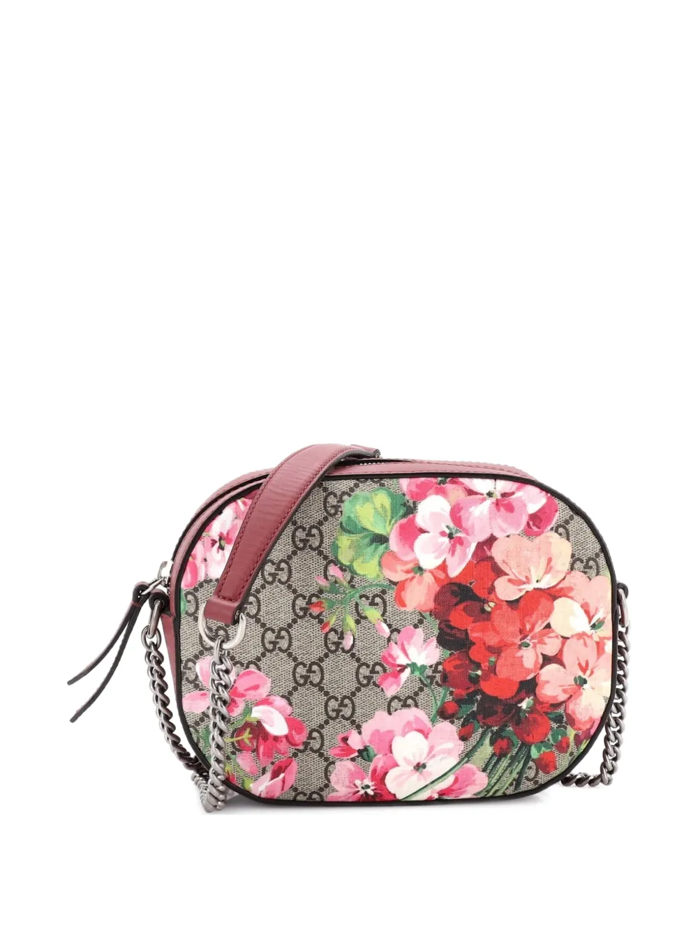 Gucci Pre-Owned Chain Blooms Print GG Coated Canvas Mini crossbody bag - Marrone