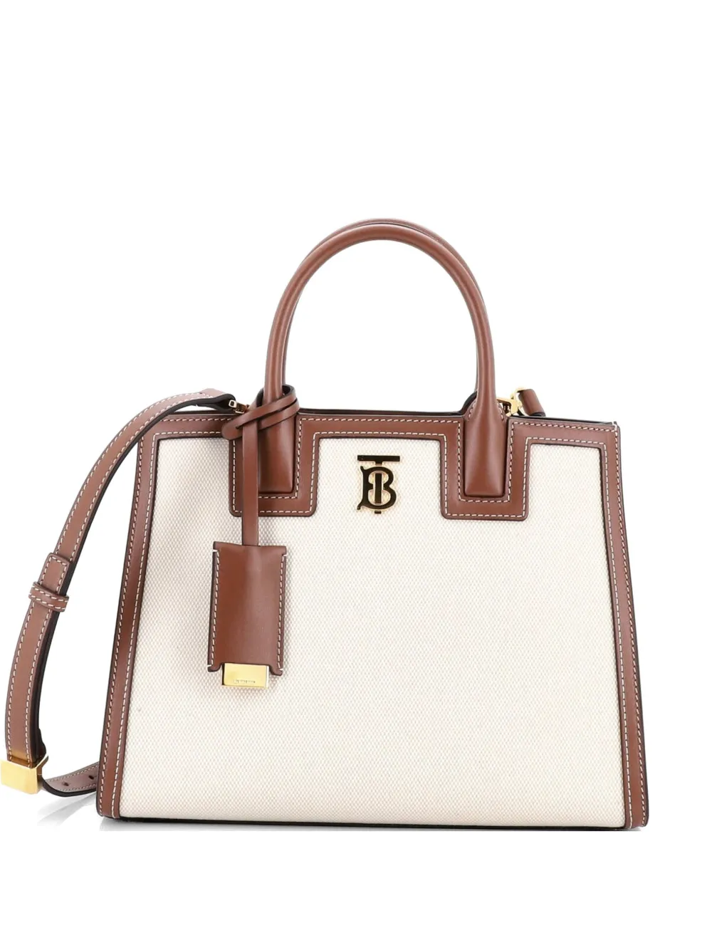 Burberry Pre-Owned Frances Canvas and Leather Mini tote bag - Braun