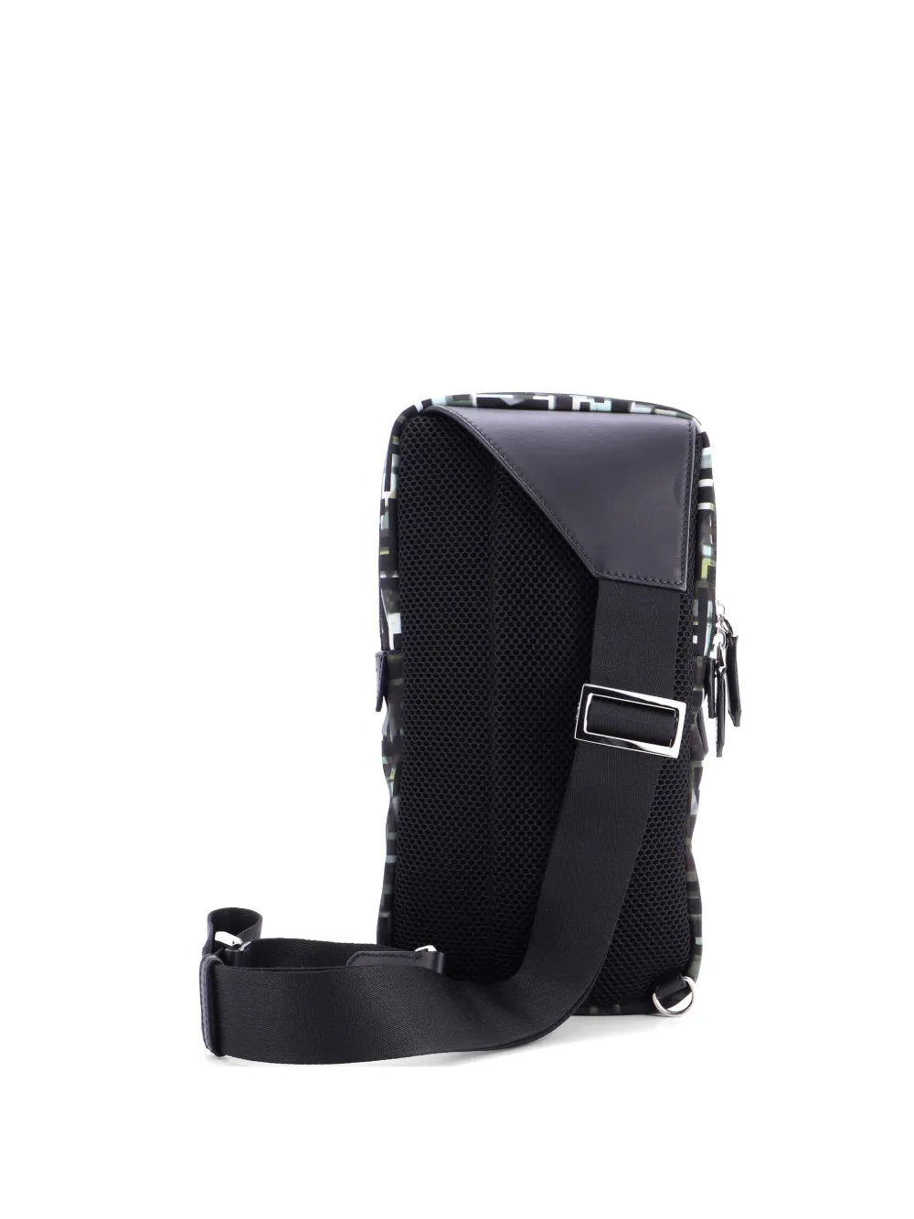 Fendi Pre-Owned Front Pocket Sling Bag Camouflage Zucca Nylon Small crossbody bag - Black