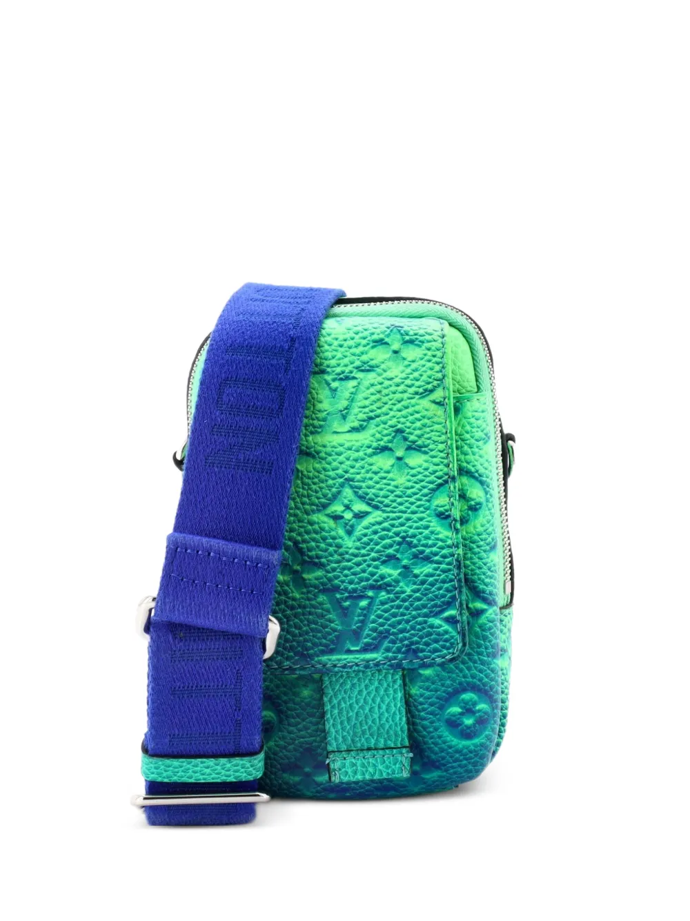 Louis Vuitton Pre-Owned Double Phone Pouch Limited Edition Illusion Monogram Taurillon Leather crossbody bag - Grün