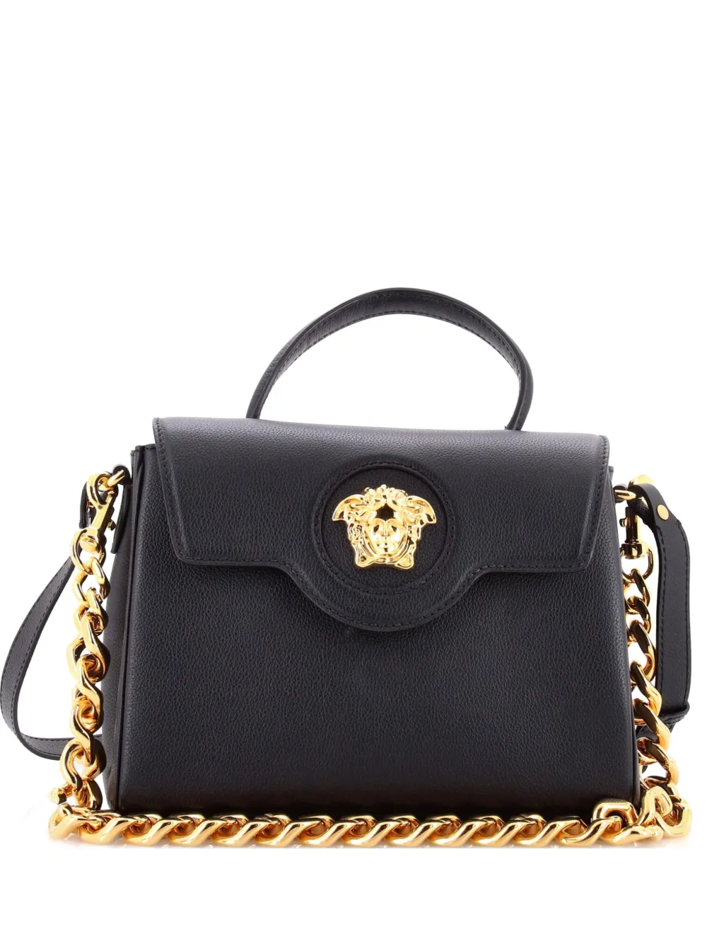 Versace Pre-Owned La Medusa Top Handle Bag Leather Medium satchel - Nero