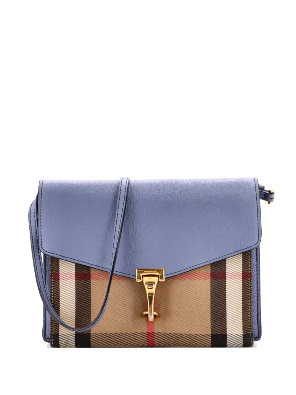 Burberry Pre-Owned Macken Leather and House Check Canvas Small crossbody bag - Blu