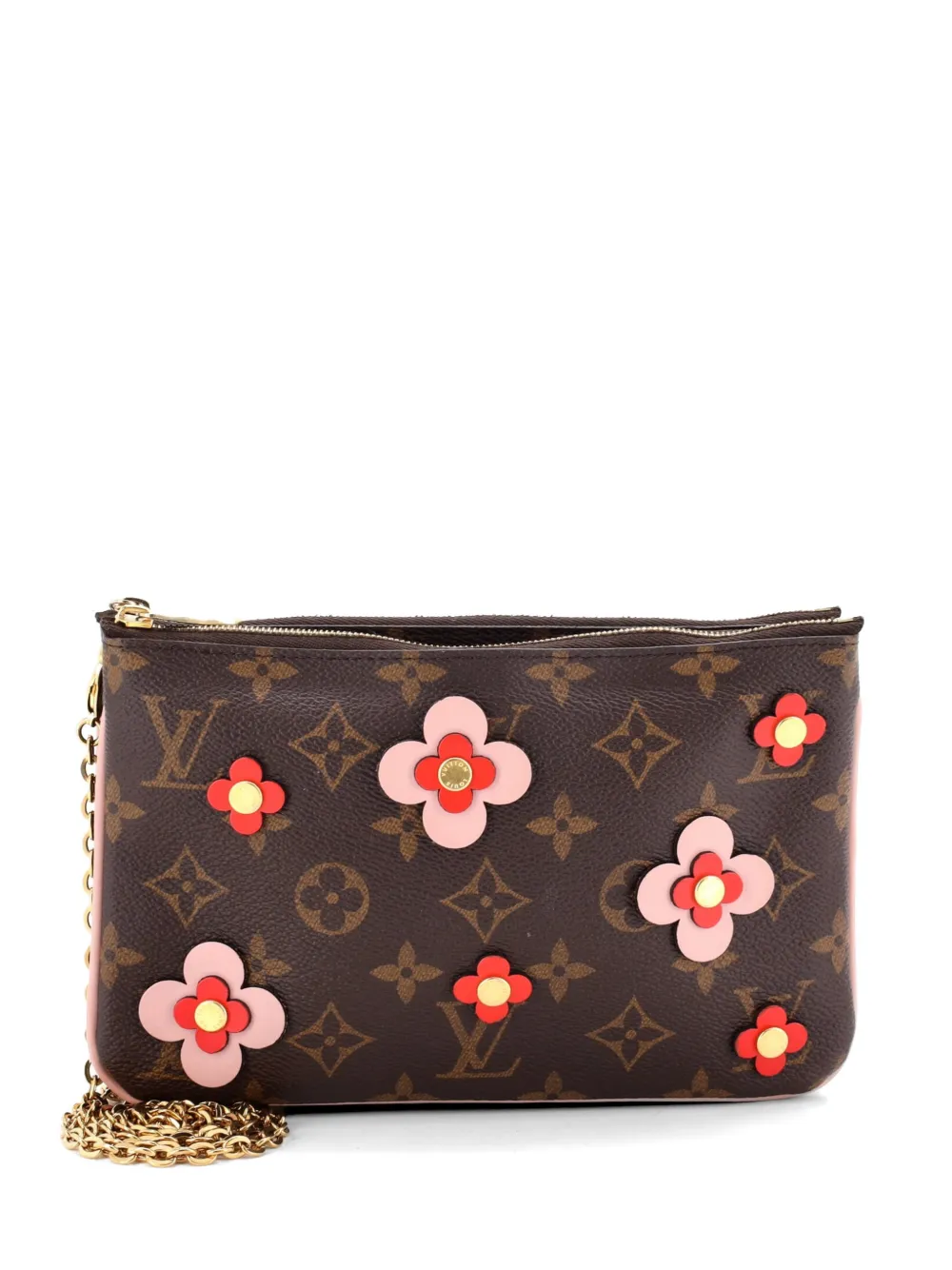 Louis Vuitton Pre-Owned Double Zip Pochette Limited Edition Blooming Flowers Monogram Canvas crossbody bag - Marrone