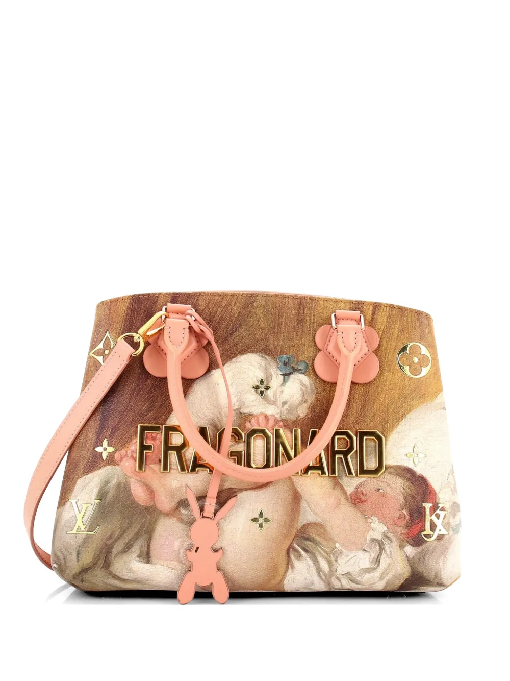 Louis Vuitton Pre-Owned Montaigne Handbag Limited Edition Jeff Koons Fragonard Print Canvas MM satchel - Multicolore