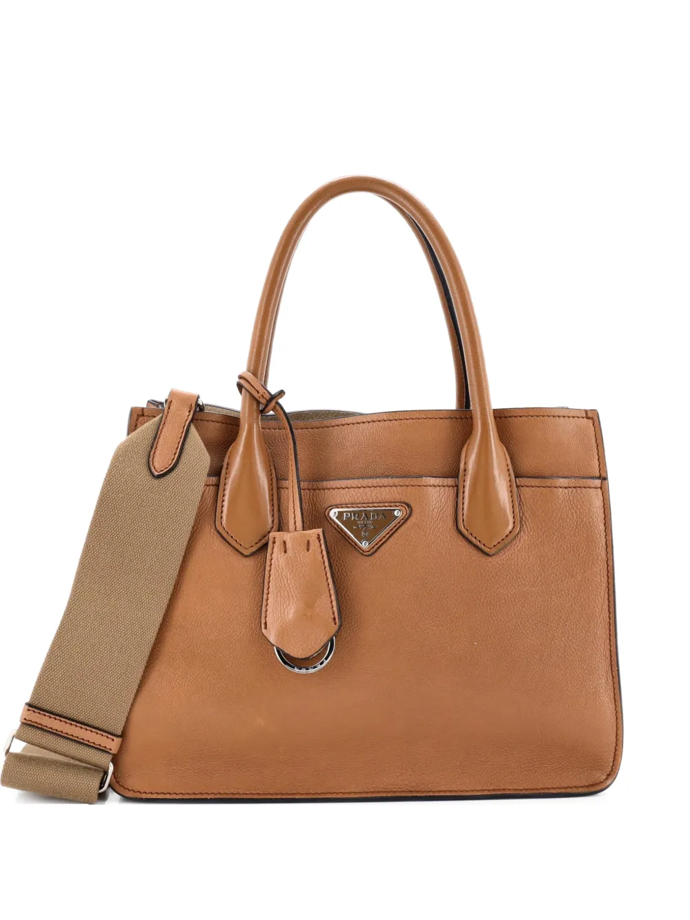 Prada Pre-Owned Convertible Front Pocket Shopping Vitello Daino Medium tote bag - Braun