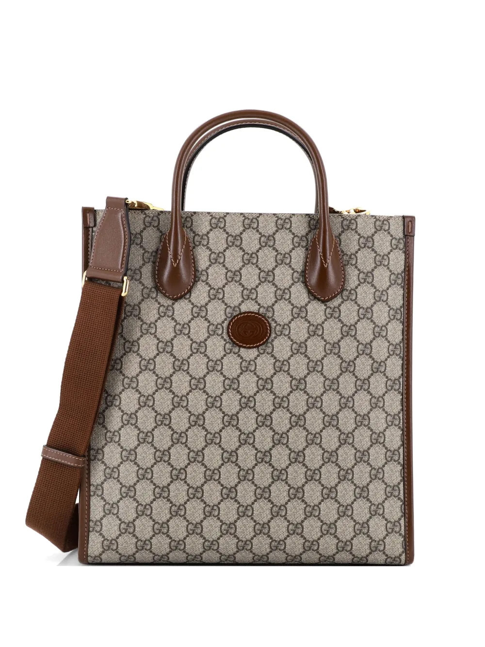 Gucci Pre-Owned Interlocking G GG Coated Canvas Vertical tote bag - Marrone