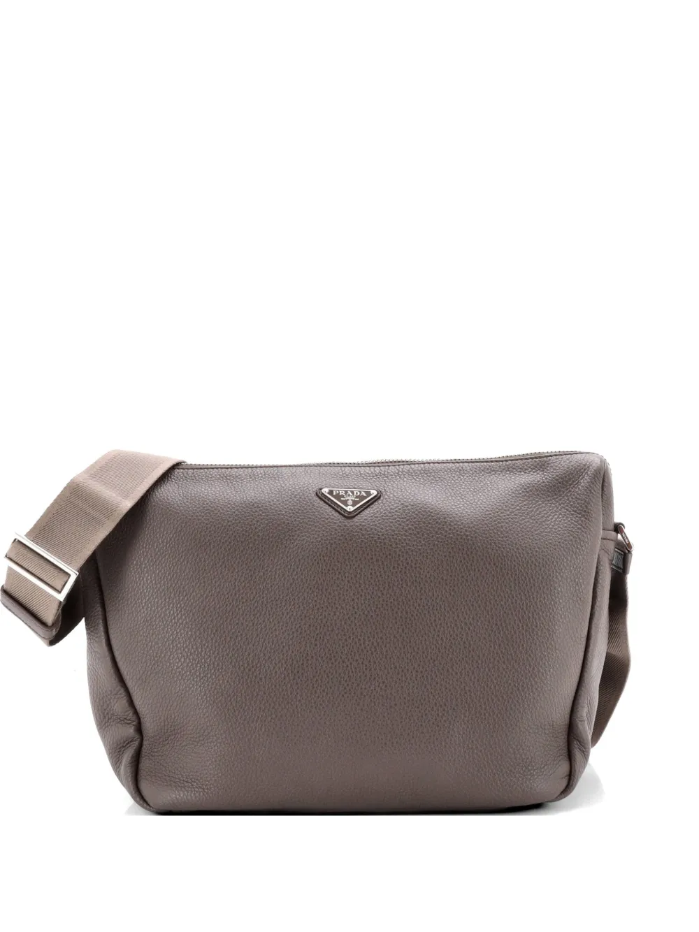 Prada Pre-Owned Zip Vitello Daino Large shoulder bag - Marrone