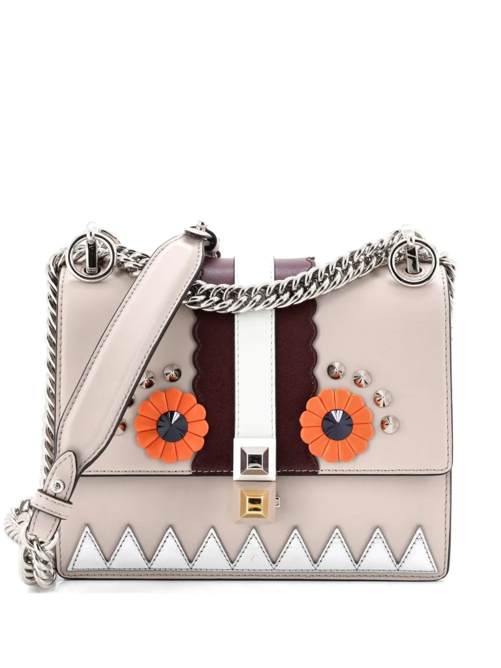 Fendi Pre-Owned Faces Kan I Bag Leather Small crossbody bag - Grigio