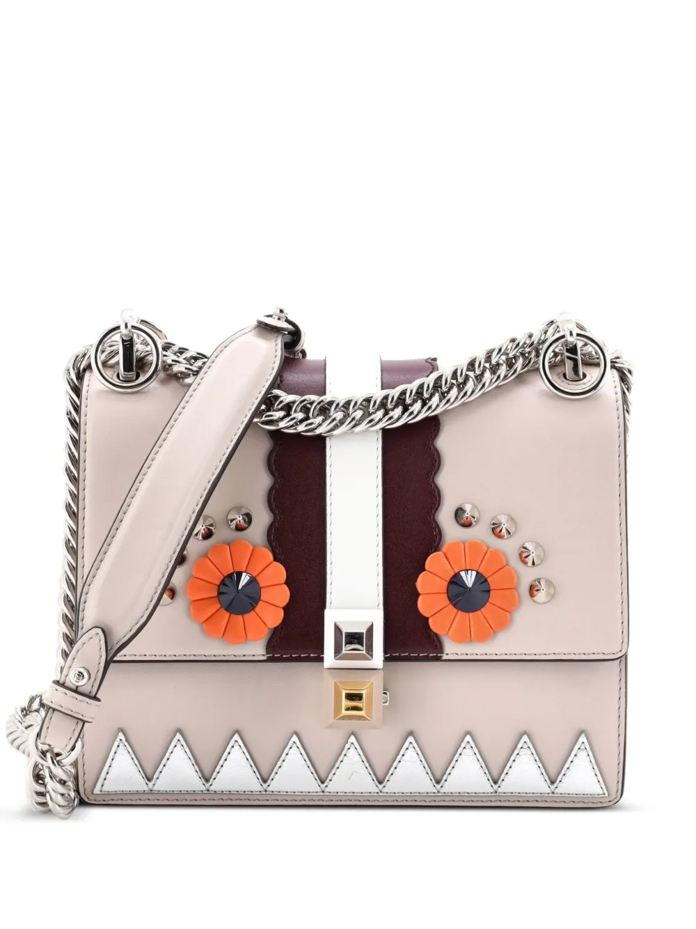 Fendi Pre-Owned Faces Kan I Bag Leather Small crossbody bag - Grigio
