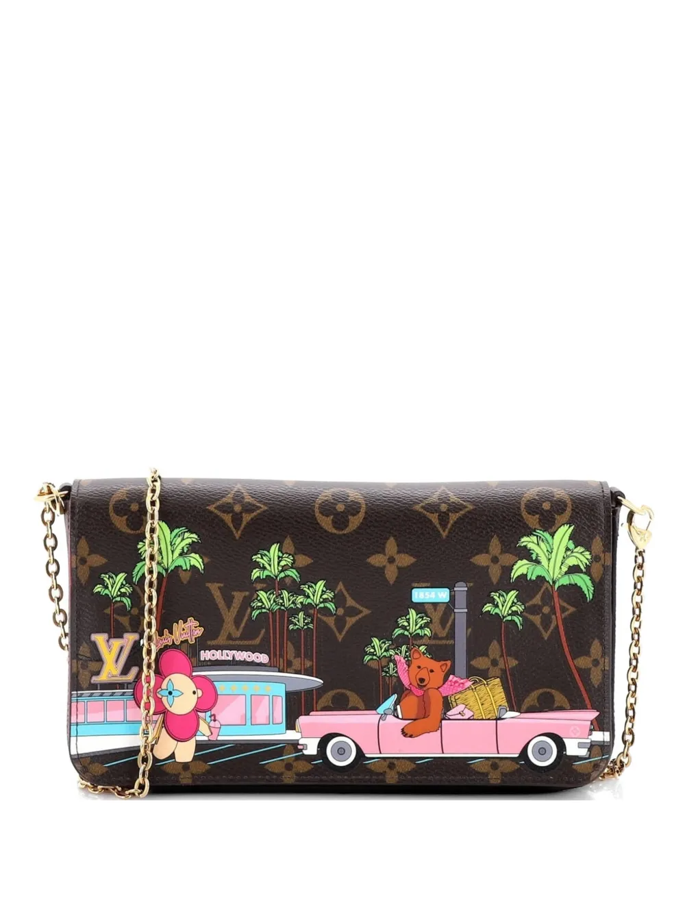 Louis Vuitton Pre-Owned Felicie Pochette Limited Edition Vivienne Xmas Monogram Canvas crossbody bag - Marrone