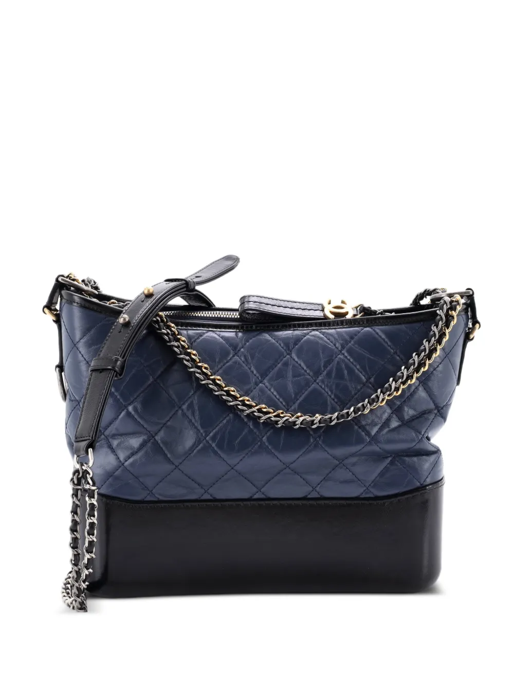 CHANEL Pre-Owned Gabrielle Quilted Aged Calfskin Large hobo bag - Nero