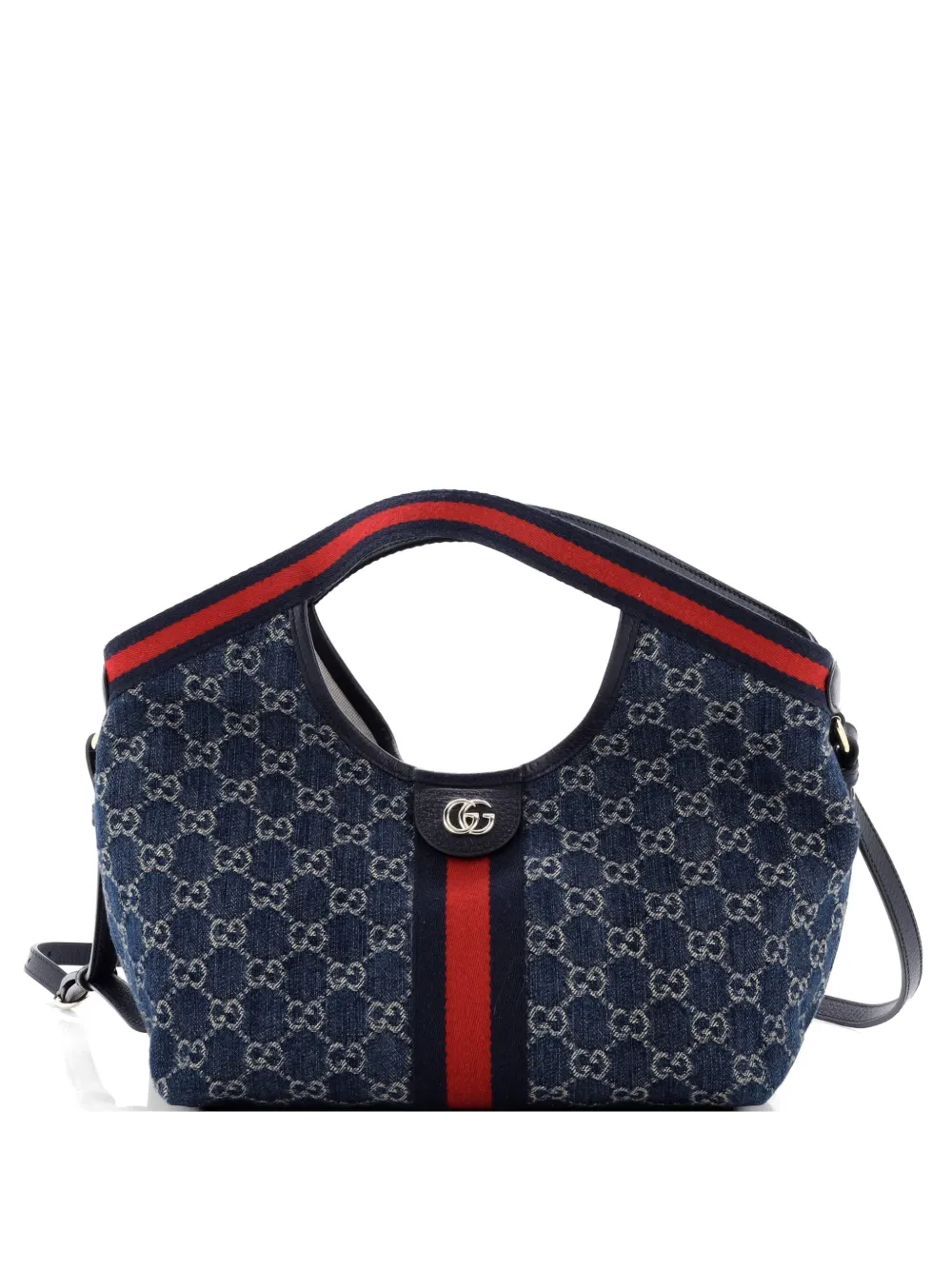 Gucci Pre-Owned Giglio GG Denim Small tote bag - Blu