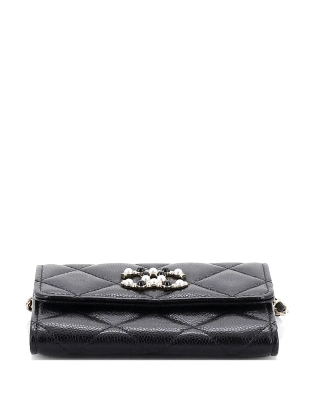 CHANEL Pre-Owned Coco Candy Card Holder on Chain Quilted Caviar shoulder bag - Schwarz